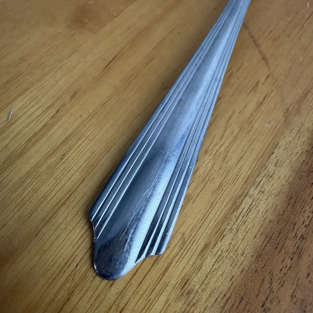 WB/W Stainless‎ Steel Ribbed Handle Spoon Art Deco Replacement Dining